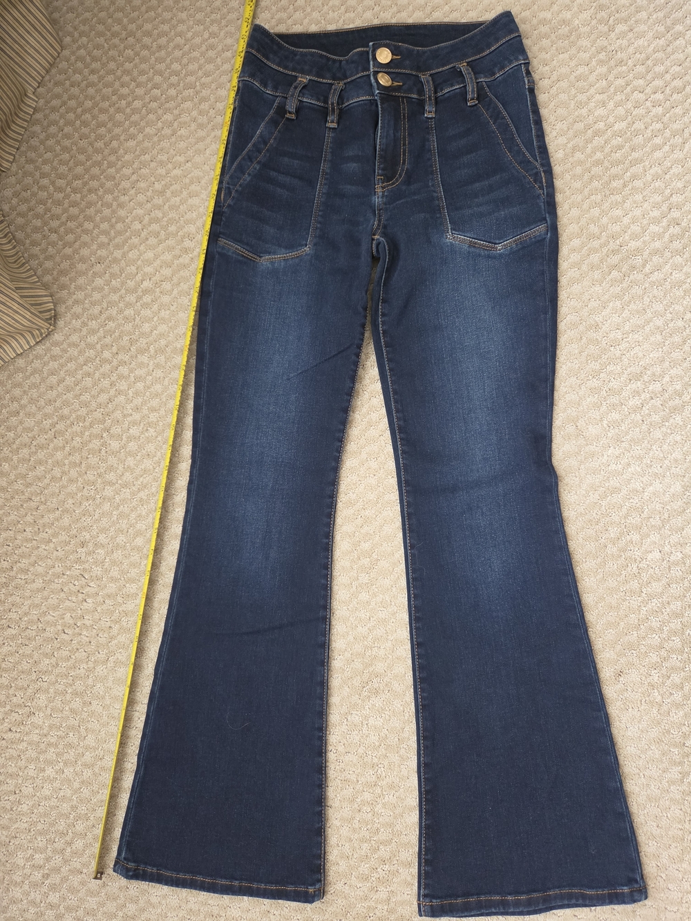 Kut from the Kloth Stella Dark Blue High-Rise Flare Jeans
